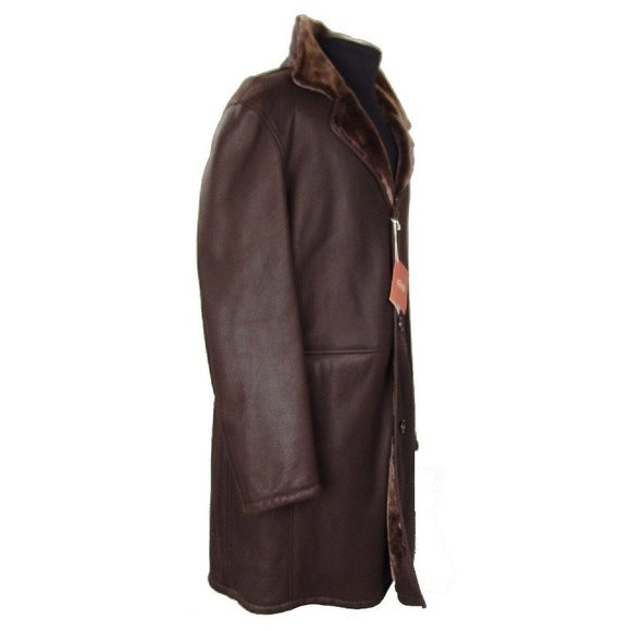 Gorgeous Longhi Shearling Coat Brand New Top Quality Made In Italy EU Size 56 - Picture 3 of 11